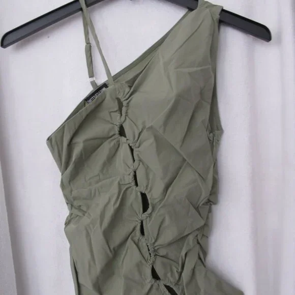 NWT PrettyLittleThing Lace Up One Shoulder Tank Top - Picture 2 of 16